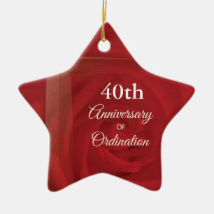 Ornement Étoile En Céramique Nom personnalisé Prêtre Anniversaire Ordination Ro