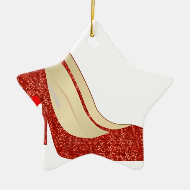 Ornement Étoile En Céramique pantoufles rouges (Devant)