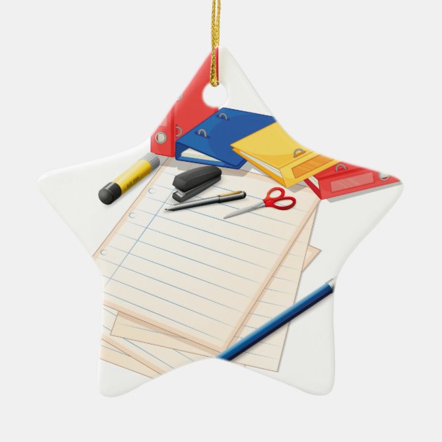 Ornement Étoile En Céramique Papiers et d'autres fournitures de bureau (Devant)