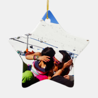 Ornement Étoile En Céramique Pente de ski de filles