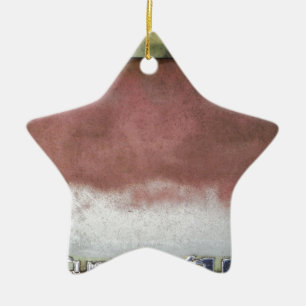 Ornement Étoile En Céramique personnalisé de luxe rose et blanc