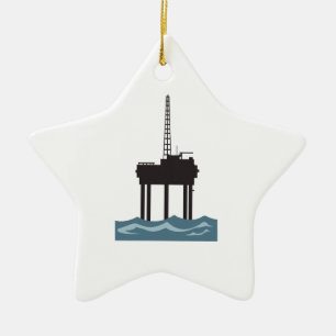 ORNEMENT ÉTOILE EN CÉRAMIQUE PETITE PLATE-FORME DE PÉTROLE MARIN