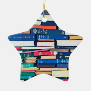 Ornement Étoile En Céramique Pile de livres