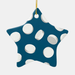 Ornement Étoile En Céramique pilules bleues