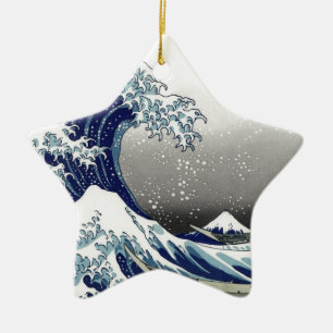 Ornement Étoile En Céramique PixDezines Vintage, Grande Vague, Hokusai 葛飾北斎の神奈川