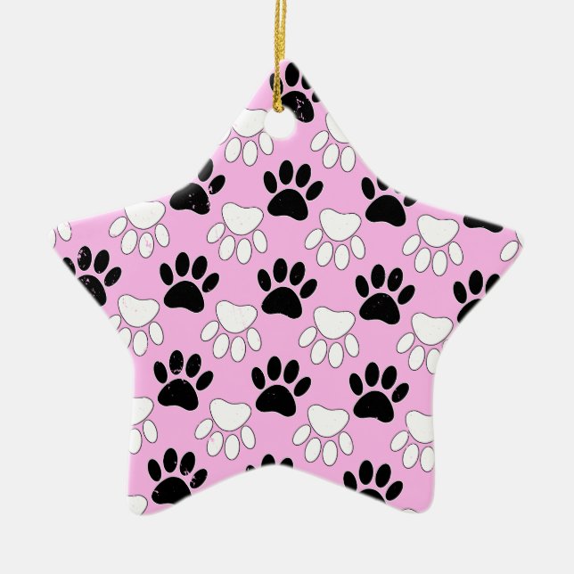 Ornement Étoile En Céramique Poches Noires Et Blanches Perdues Sur Arrière - pl (Devant)