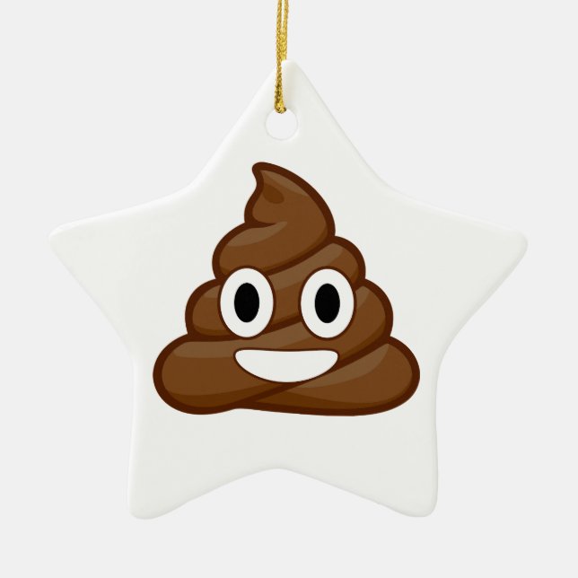 Ornement Étoile En Céramique poop emoji (Devant)