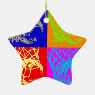 Ornement Étoile En Céramique Pop Art Basket