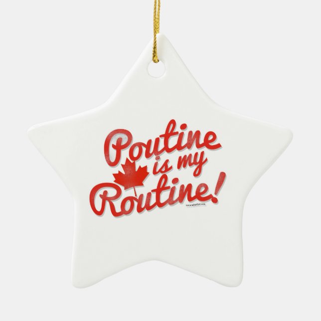 Ornement Étoile En Céramique Poutine qui est ma routine (Devant)