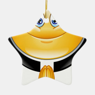 Ornement Étoile En Céramique prêtre émoji