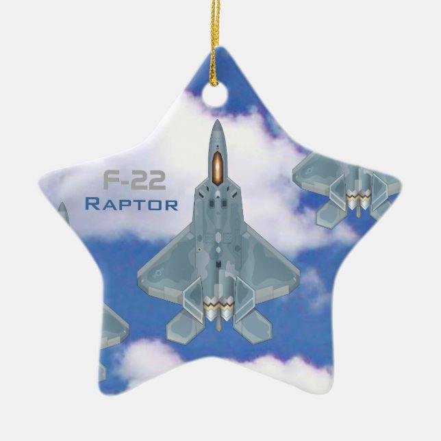 Ornement Étoile En Céramique Rapteur F-22 (Devant)