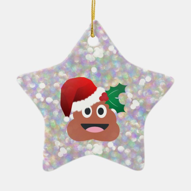 Ornement Étoile En Céramique santa claus emoji (Devant)