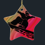 Ornement Étoile En Céramique Saut à neige<br><div class="desc">Show you throw down and crush it on your snowboard !</div>