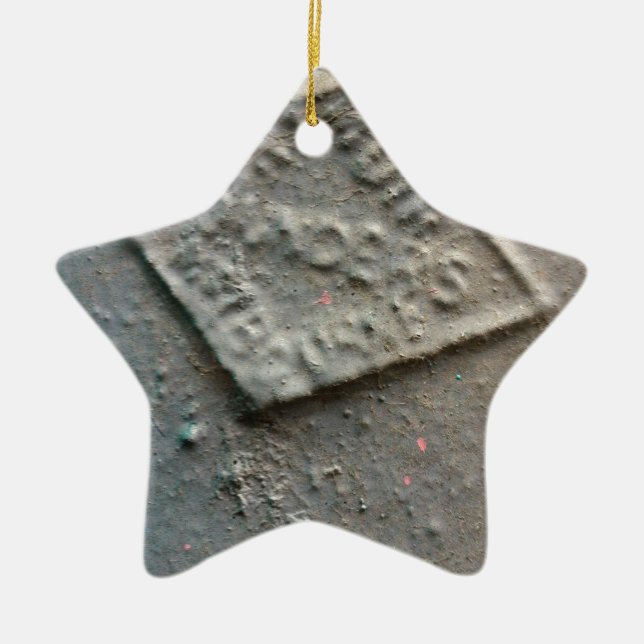 Ornement Étoile En Céramique Scellé -- Joint antique de fabricants en métal (Devant)