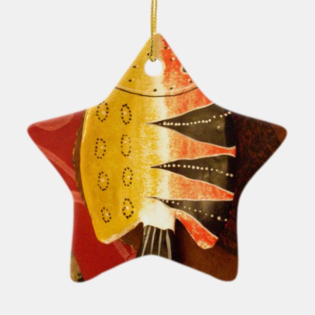 Ornement Étoile En Céramique Sensation striée Tigre Barbe Poisson Imprimer (Devant)