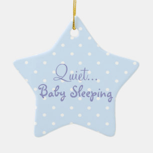 Ornement Étoile En Céramique Signe bleu de porte de sommeil de bébé