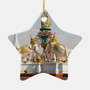 Ornement Étoile En Céramique Statue d'éléphants roses Bangkok Thaïlande