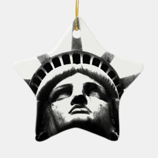 Ornement Étoile En Céramique Statue noire et blanche de la Liberté