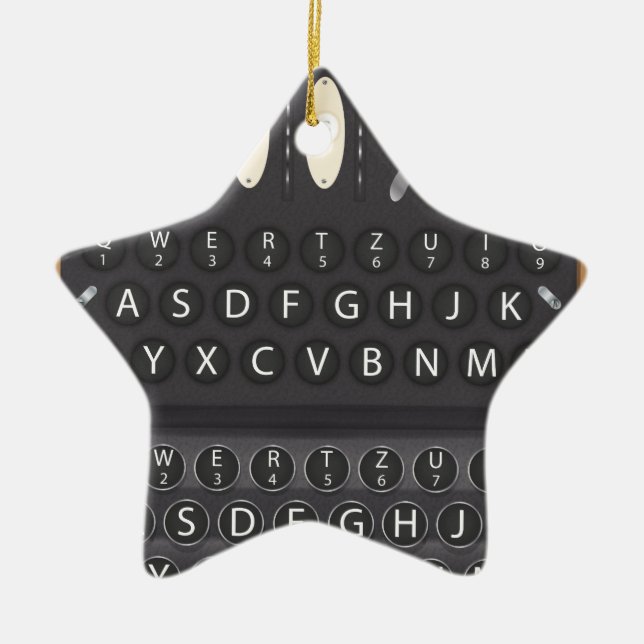 Ornement Étoile En Céramique Technologie Enigma Machine (Devant)