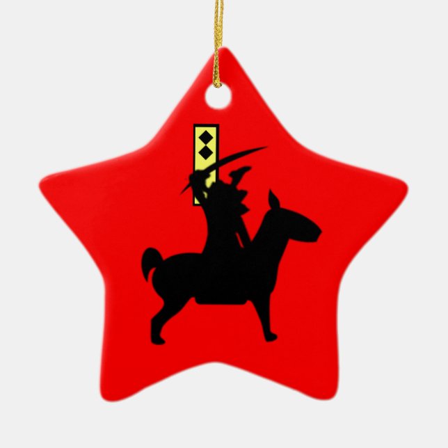 Ornement Étoile En Céramique Tiny Samurai (Devant)