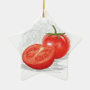 Ornement Étoile En Céramique tomate
