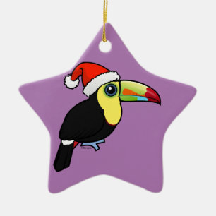 Ornement Étoile En Céramique toucan Quille-affiché Père Noël