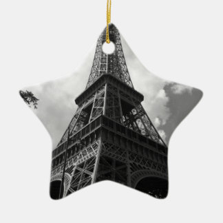 Ornement Étoile En Céramique Tour Eiffel noir et blanc à Paris