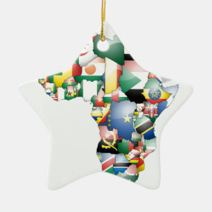 Ornement Étoile En Céramique Unité dans la diversité : Collection des drapeaux