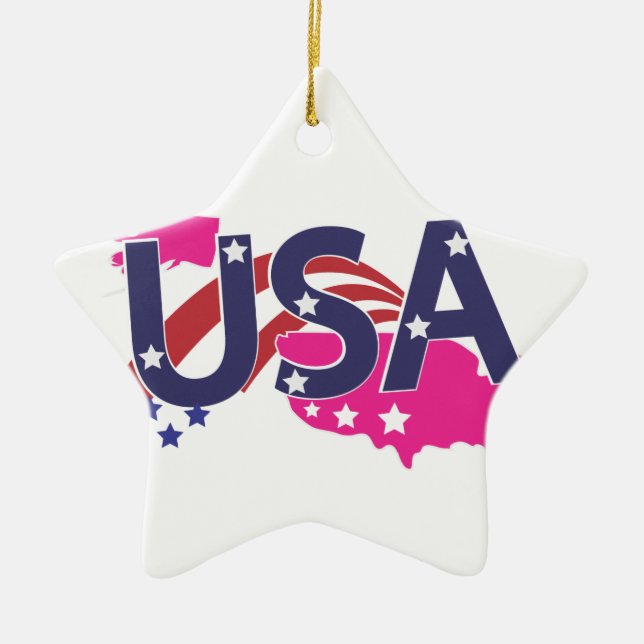 ORNEMENT ÉTOILE EN CÉRAMIQUE USA (Devant)