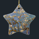 Ornement Étoile En Céramique Van Gogh Almond Blossom<br><div class="desc">Vincent Van Gogh Série de peinture nature - Fleur d'amandes dans les tons bleus</div>