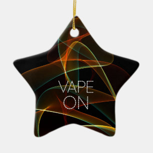 Ornement Étoile En Céramique Vape sur la fumée verte orange