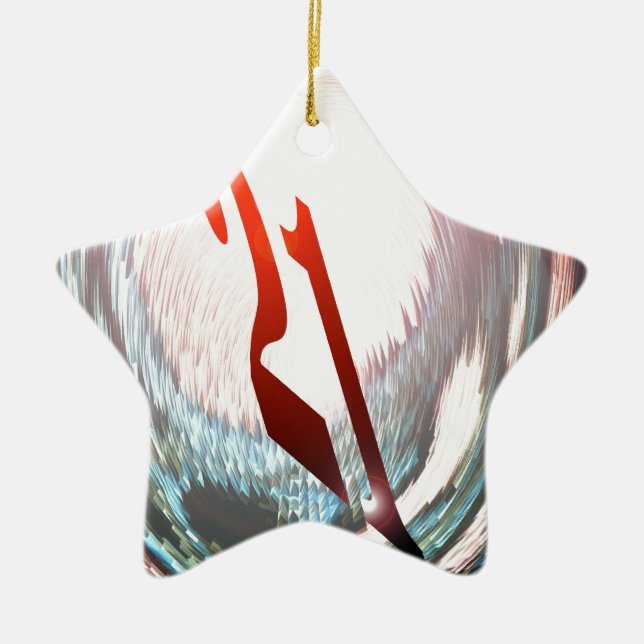 Ornement Étoile En Céramique VINGT ET UN (21ème ANNIVERSAIRE) (Devant)