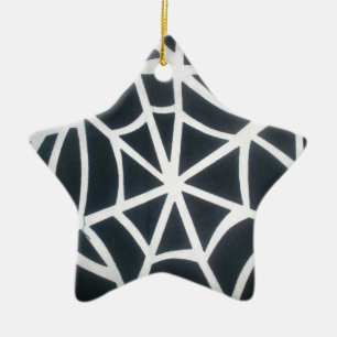 Ornement Étoile En Céramique Vitesse Web Gothique Gras Designer Noir et Blanc