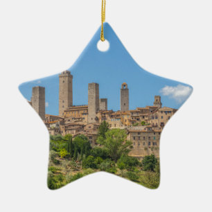 Ornement Étoile En Céramique Vue panoramique de San Gimignano Toscane Italie