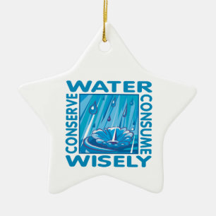 Ornement Étoile En Céramique Water Conservation