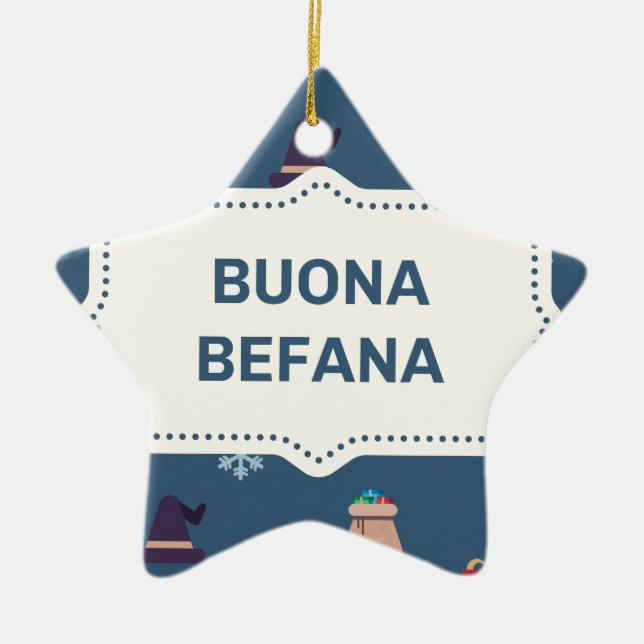Ornement Étoile En Céramique xmas buona Befana (Devant)