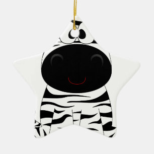 Ornement Étoile En Céramique Zèbre Animal Mignon Rayures Jungle Safari Fantaisi