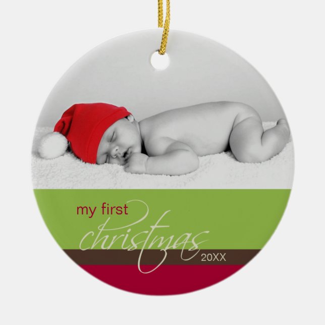 Ornement fait sur commande de ęr Noël du bébé (Devant)