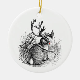 Ornement flairé rouge de Jackalope