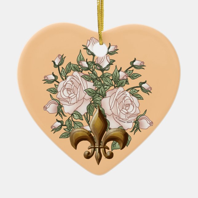 Ornement Fleur De Lis Rose (Devant)
