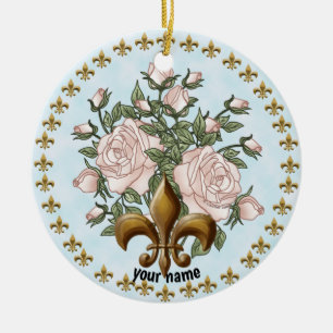 Ornement Fleur De Lis Roses