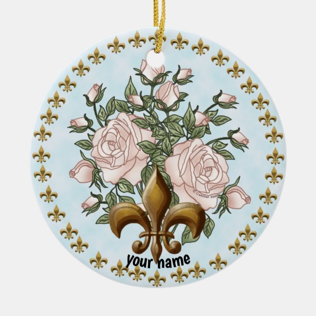 Ornement Fleur De Lis Roses (Devant)