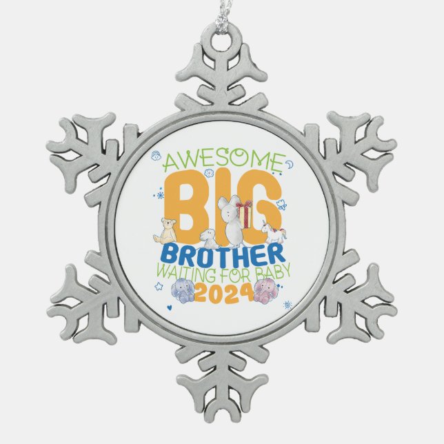 Ornement Flocon De Neige 2024 Big Brother en attente de bébé (Devant)