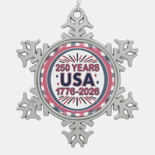 Ornement Flocon De Neige 250 ans USA   Semiquinentenaire 1776-2026