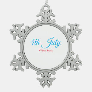 Ornement Flocon De Neige 4 juillet jour de l'indépendance ajouter nom texte