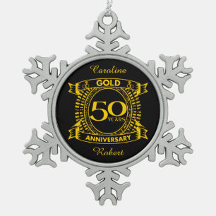 Ornement Flocon De Neige 50e anniversaire du Mariage d'or