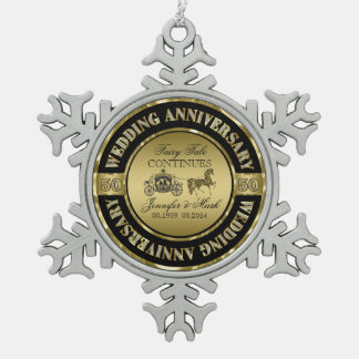 Ornement Flocon De Neige 50e anniversaire Mariage-Mariage Horse & Carriage