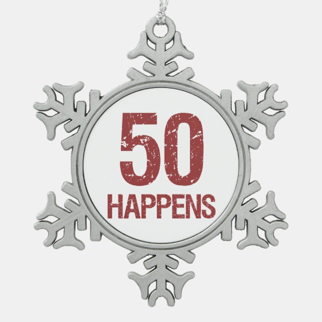 Ornement Flocon De Neige 50e Humour d'anniversaire (Devant)