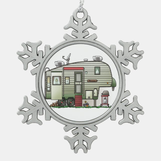 Ornement Flocon De Neige 5ème roue de pointe (Devant)