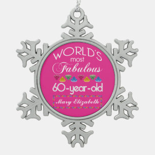 Ornement Flocon De Neige 60e anniversaire des plus fabuleuses pierres color
